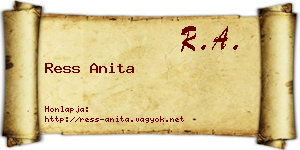 Ress Anita névjegykártya